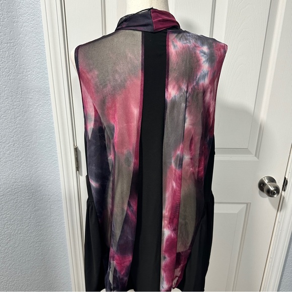 Zadie B's Size 2X Magenta Gray Sleeveless Cardigan Vest Modest kimono Layer - Picture 7 of 9